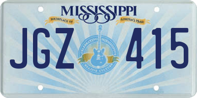 MS license plate JGZ415