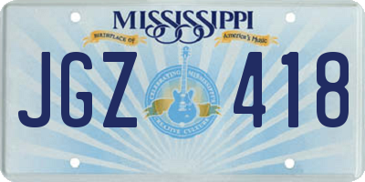 MS license plate JGZ418