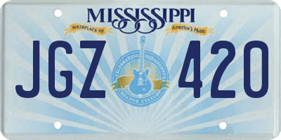 MS license plate JGZ420