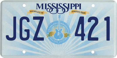 MS license plate JGZ421