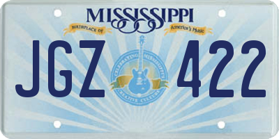 MS license plate JGZ422