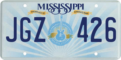 MS license plate JGZ426
