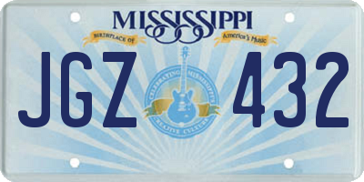 MS license plate JGZ432