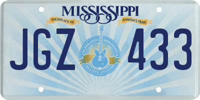 MS license plate JGZ433