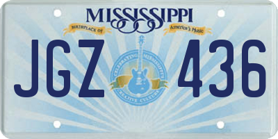 MS license plate JGZ436