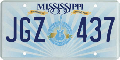 MS license plate JGZ437