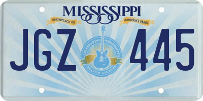 MS license plate JGZ445