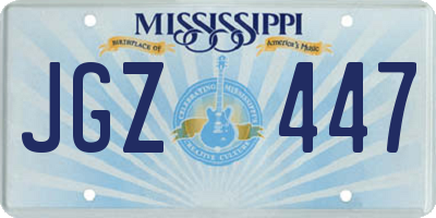 MS license plate JGZ447