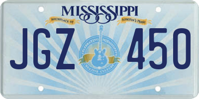 MS license plate JGZ450