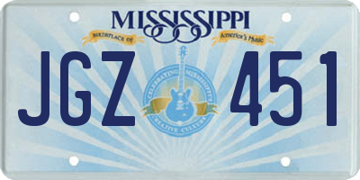 MS license plate JGZ451