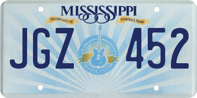 MS license plate JGZ452