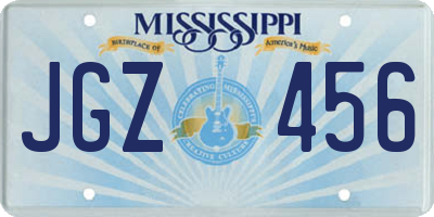 MS license plate JGZ456