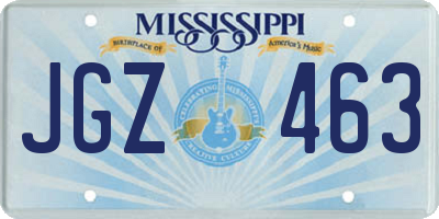 MS license plate JGZ463