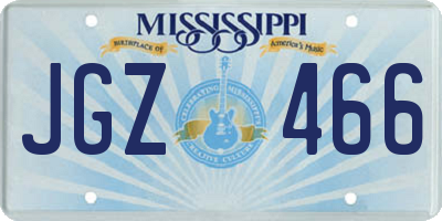 MS license plate JGZ466