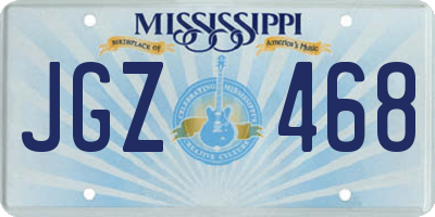 MS license plate JGZ468