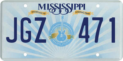MS license plate JGZ471