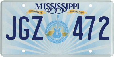 MS license plate JGZ472