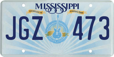 MS license plate JGZ473