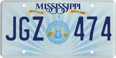 MS license plate JGZ474