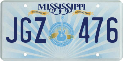 MS license plate JGZ476