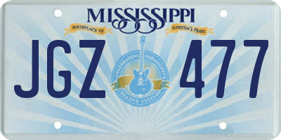 MS license plate JGZ477