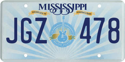 MS license plate JGZ478