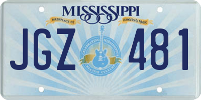 MS license plate JGZ481