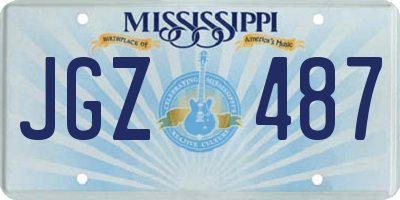 MS license plate JGZ487