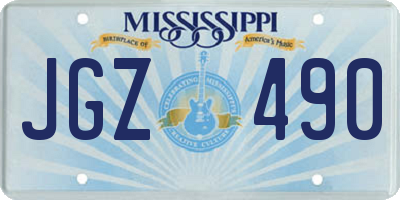 MS license plate JGZ490