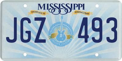 MS license plate JGZ493
