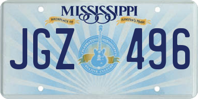 MS license plate JGZ496