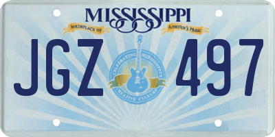 MS license plate JGZ497