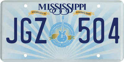 MS license plate JGZ504