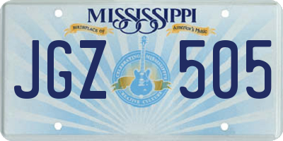 MS license plate JGZ505