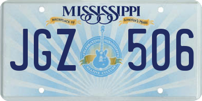 MS license plate JGZ506