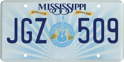 MS license plate JGZ509