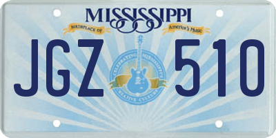 MS license plate JGZ510