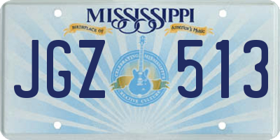 MS license plate JGZ513