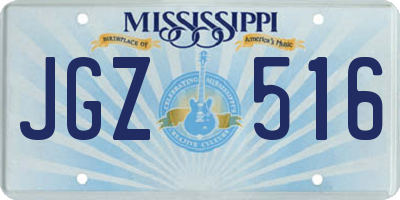 MS license plate JGZ516