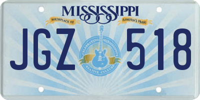 MS license plate JGZ518