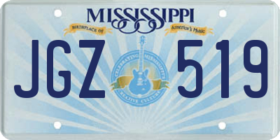 MS license plate JGZ519