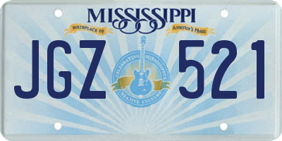 MS license plate JGZ521