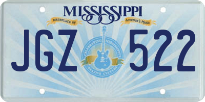 MS license plate JGZ522