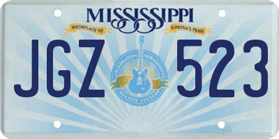MS license plate JGZ523