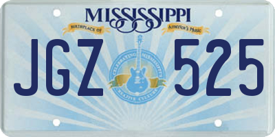 MS license plate JGZ525