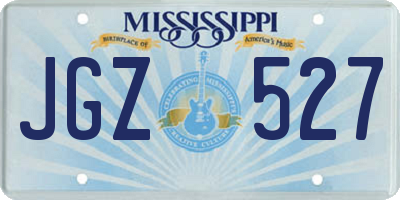 MS license plate JGZ527