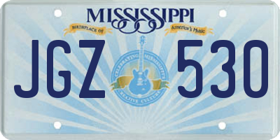 MS license plate JGZ530