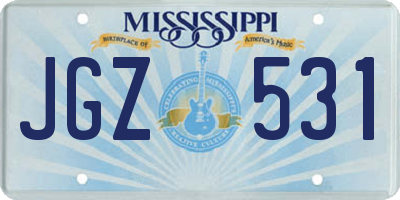 MS license plate JGZ531
