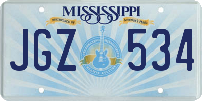 MS license plate JGZ534