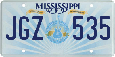 MS license plate JGZ535